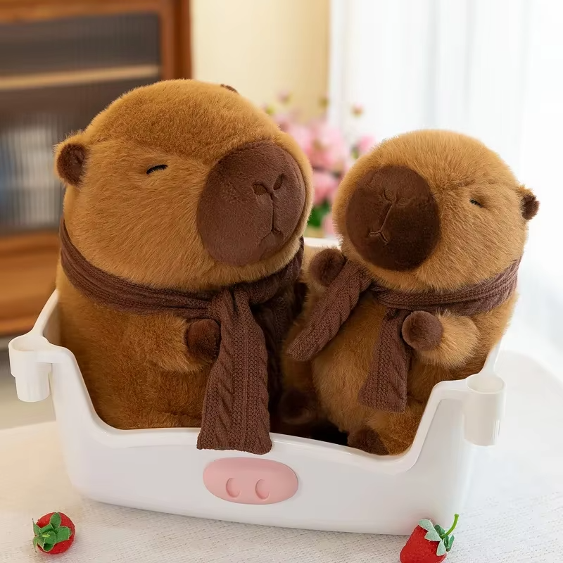 Soft and cuddly capybara plush toy, perfect for hugs and relaxation.