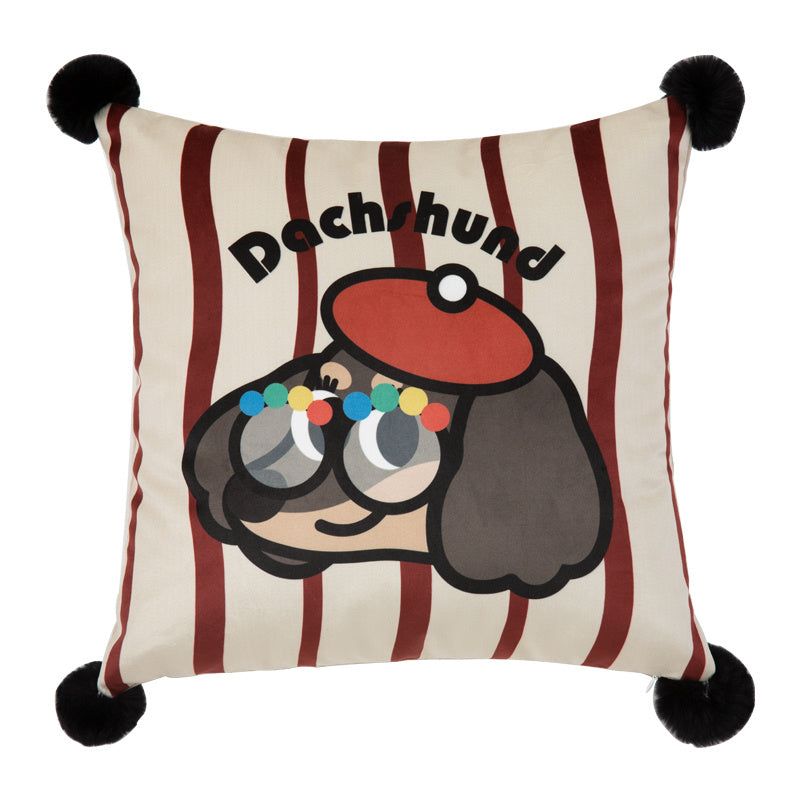 Happy Dachshund Pillow Quilt
