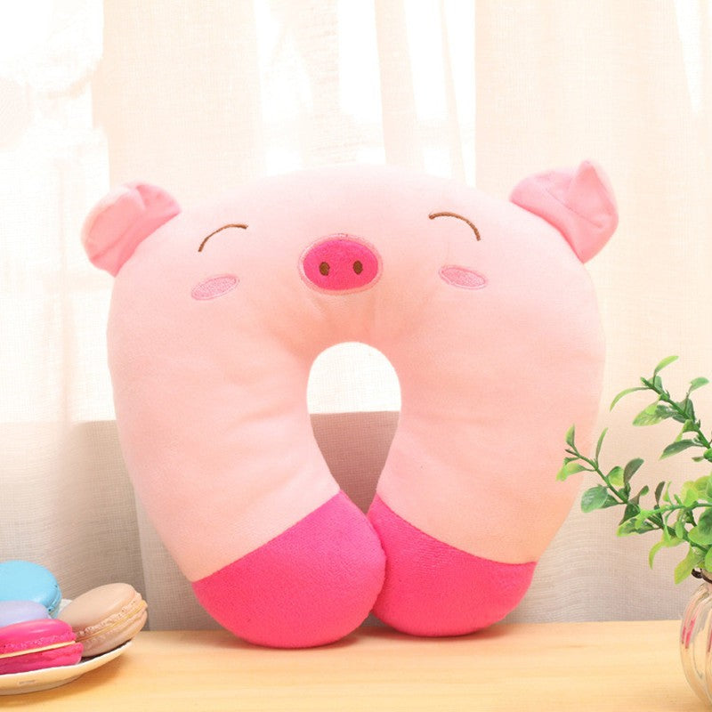 U Shaped Cartoon Neck Plush Travel Pillow