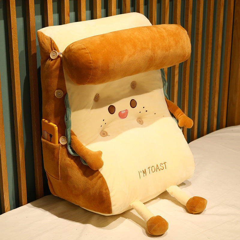 Toast Bread Bedside Cushion Back Pillow