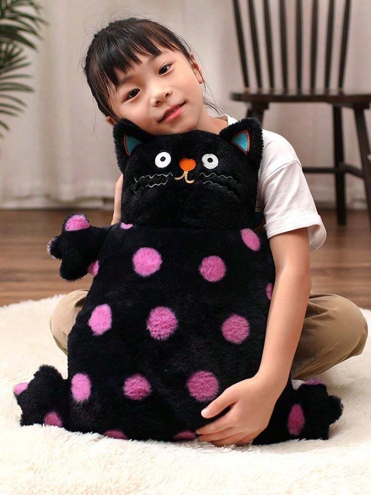 Funky Polka Dot Cat Pillow Plush