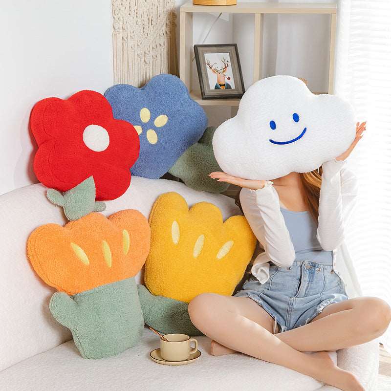 Floral Cushion Teddy Plush Pillow