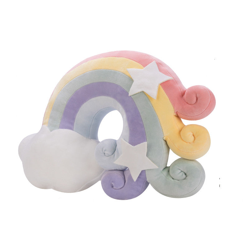 Girly Heart Rainbow Plush Pillow