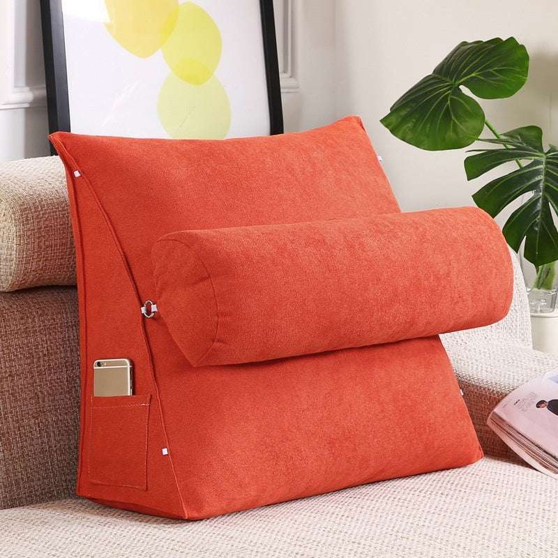 Large Velvet Triangle Backrest Cushion
