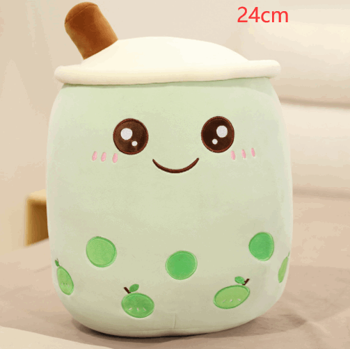 Cute Fruit Drink Plush Stuffed Soft Strawberry Milk Tea Plush Boba Tea Cup Toy Bubble Tea Pillow Cushion Kids Gift