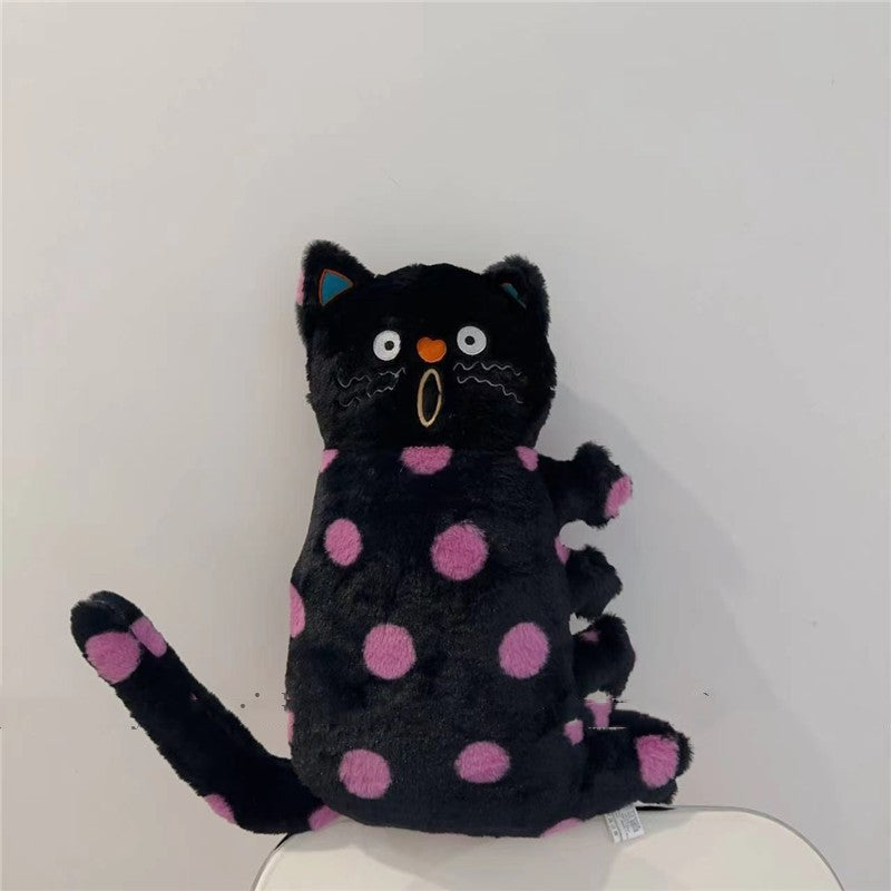 Funky Polka Dot Cat Pillow Plush