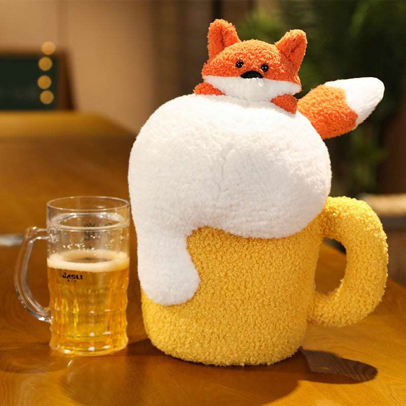 Beer Cow Plush Pillow