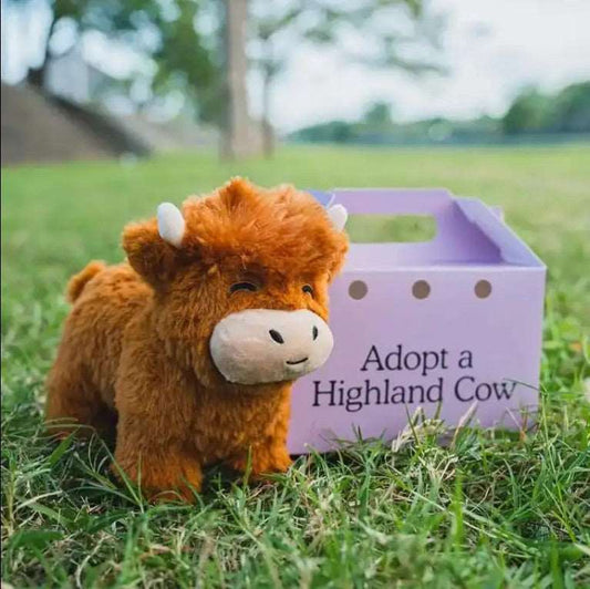 Brown Highland Cow Creative Plush Puppet