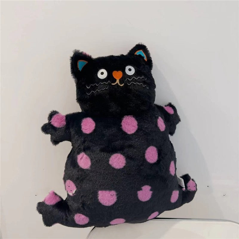 Funky Polka Dot Cat Pillow Plush