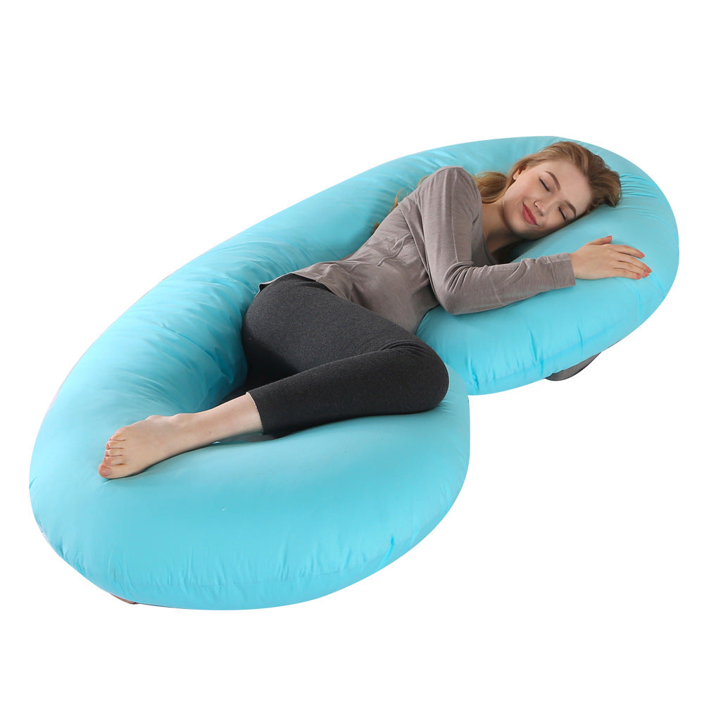 c shaped pregnancy pillow - blue