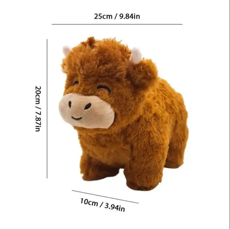 Brown Highland Cow Creative Plush Puppet
