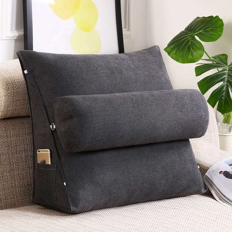 Large Velvet Triangle Backrest Cushion