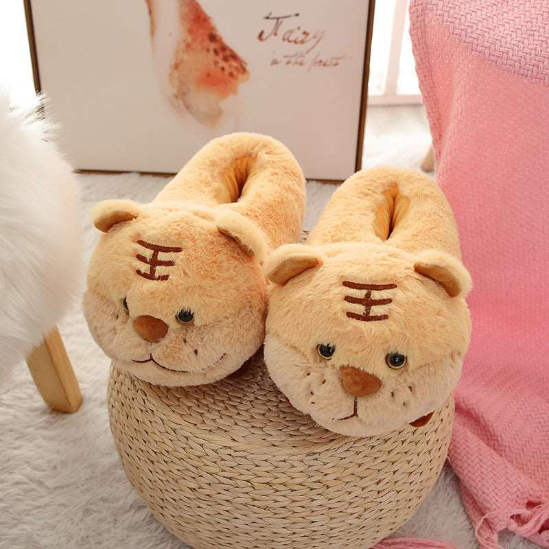 Furry Animal Paw Plush Slippers