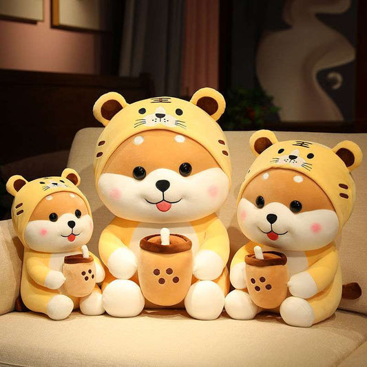 Shiba Inu Transformation Boba Tea Plush Toy
