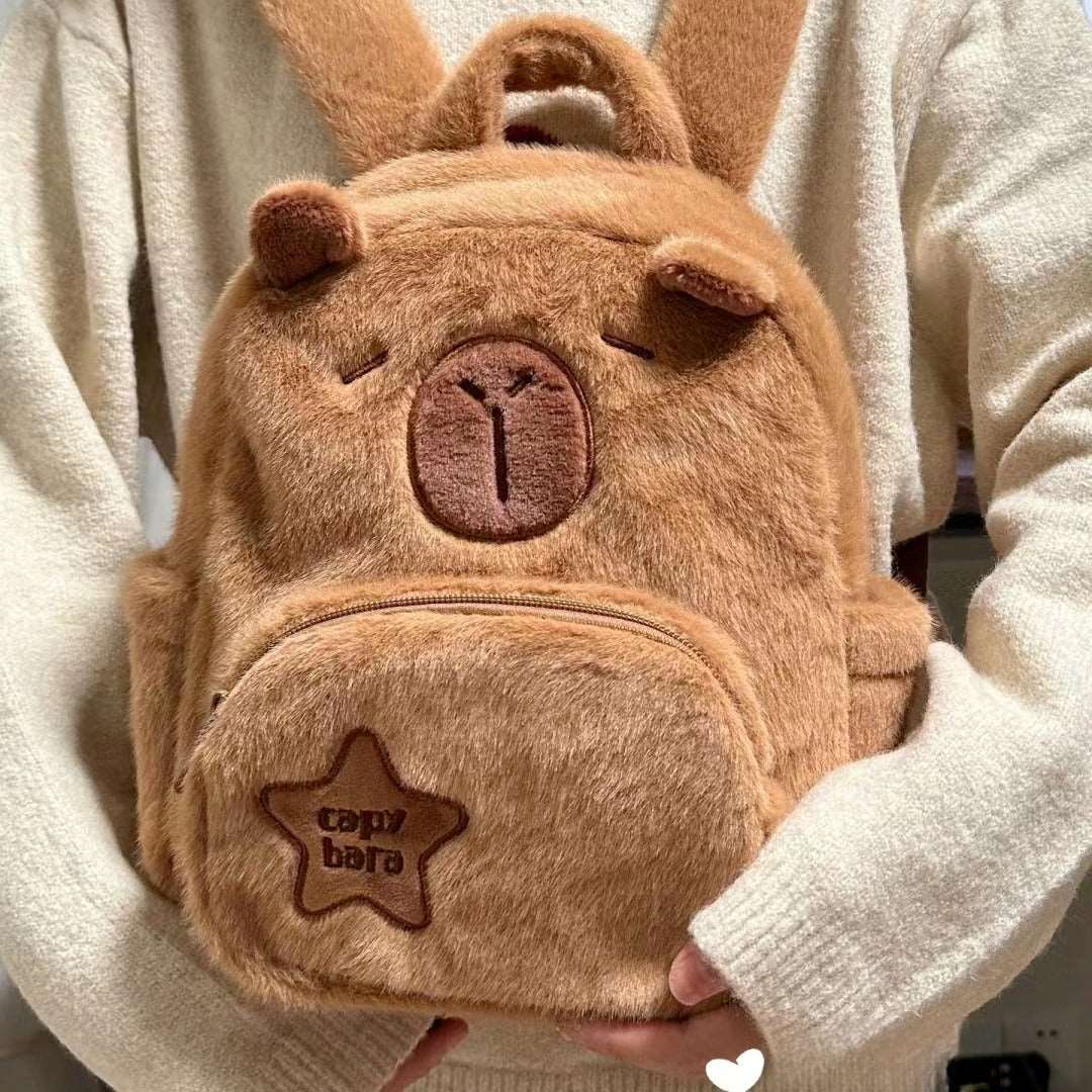 Capybara Plush Large Cute Backpack
