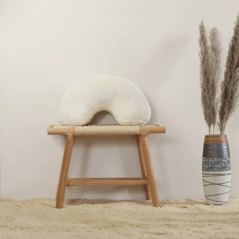 Soft White Plush Throw Pillow