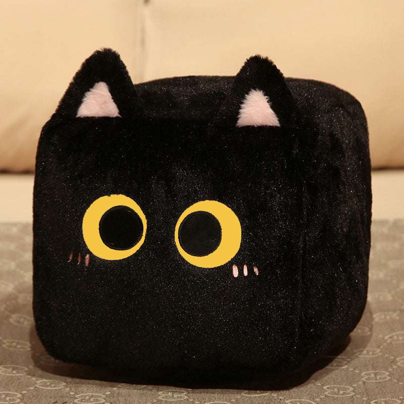 square cat plush pillow