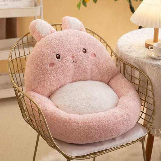 Pink Rabbit Cuddly Animal Plush Seat Cushion
