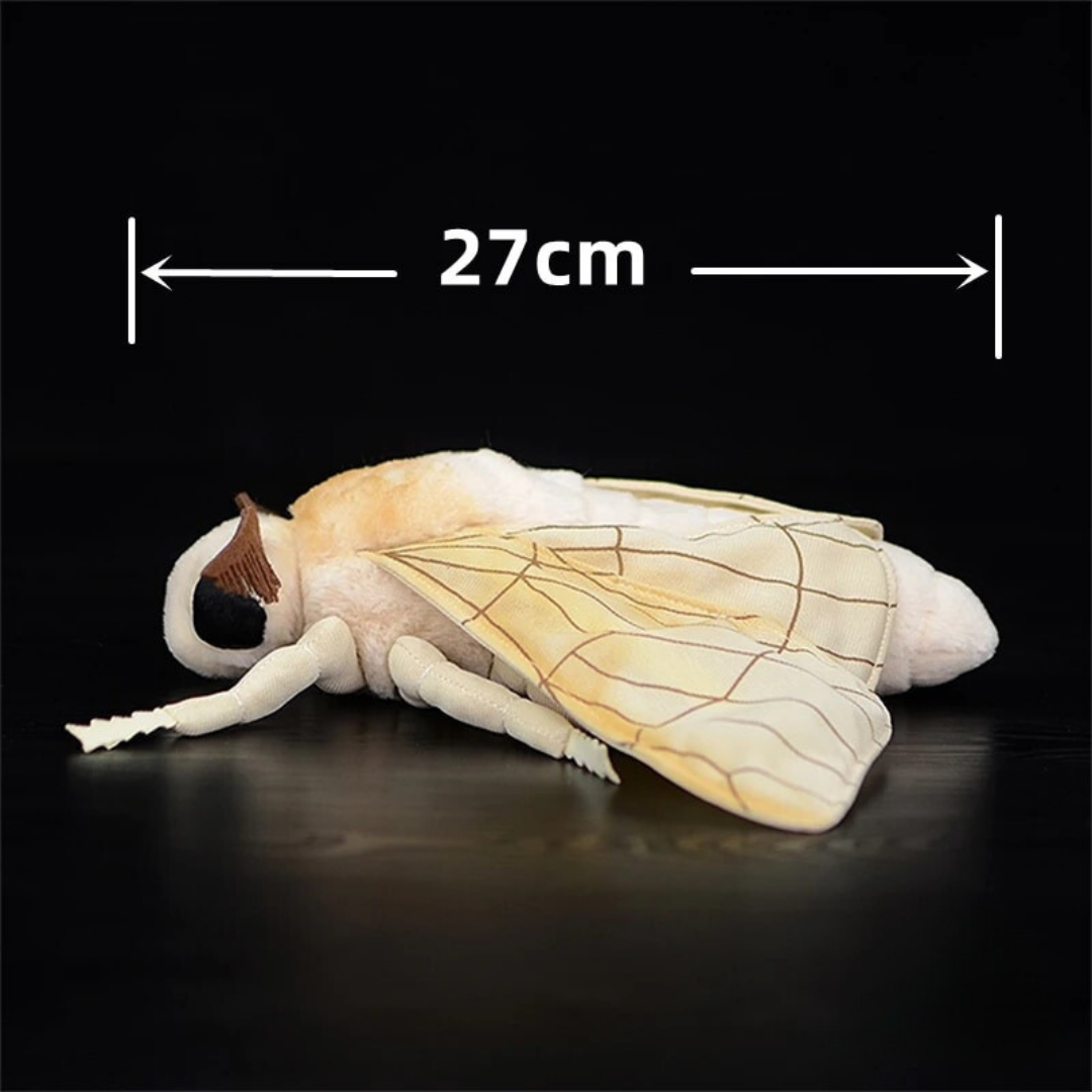 Rosy Maple Moth Plush Toy Realistic Silk Plush Moth