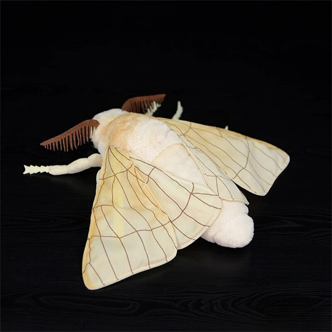 Rosy Maple Moth Plush Toy Realistic Silk Plush Moth