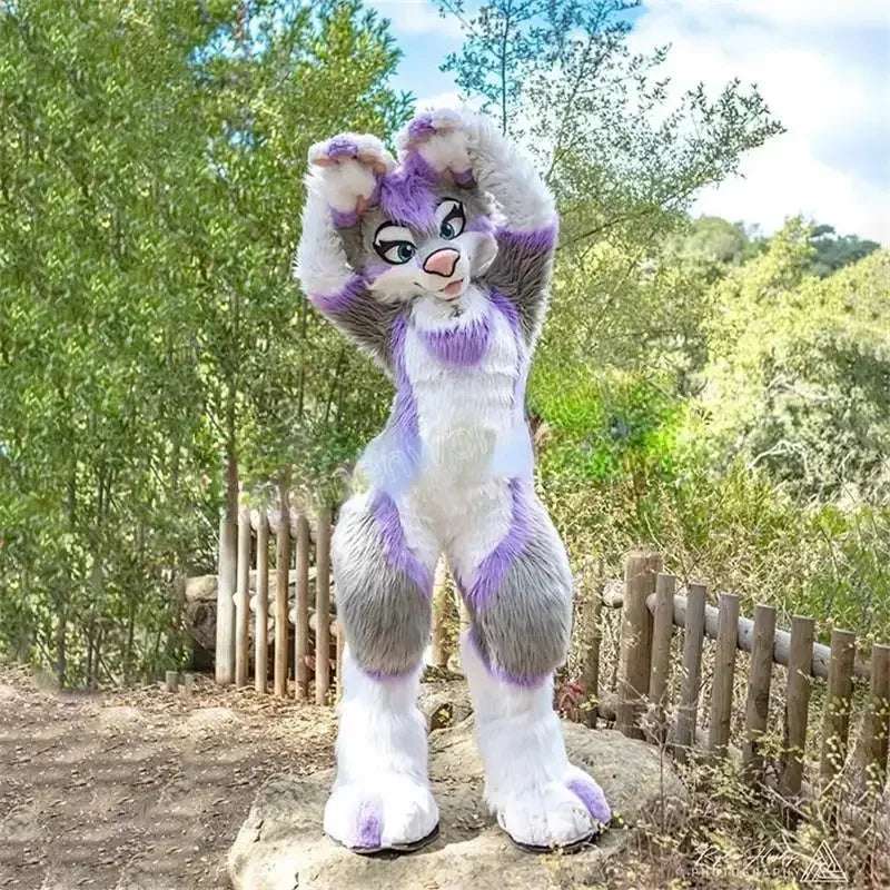 Long Fur Husky Mascot Costume – Breathable & Waterproof