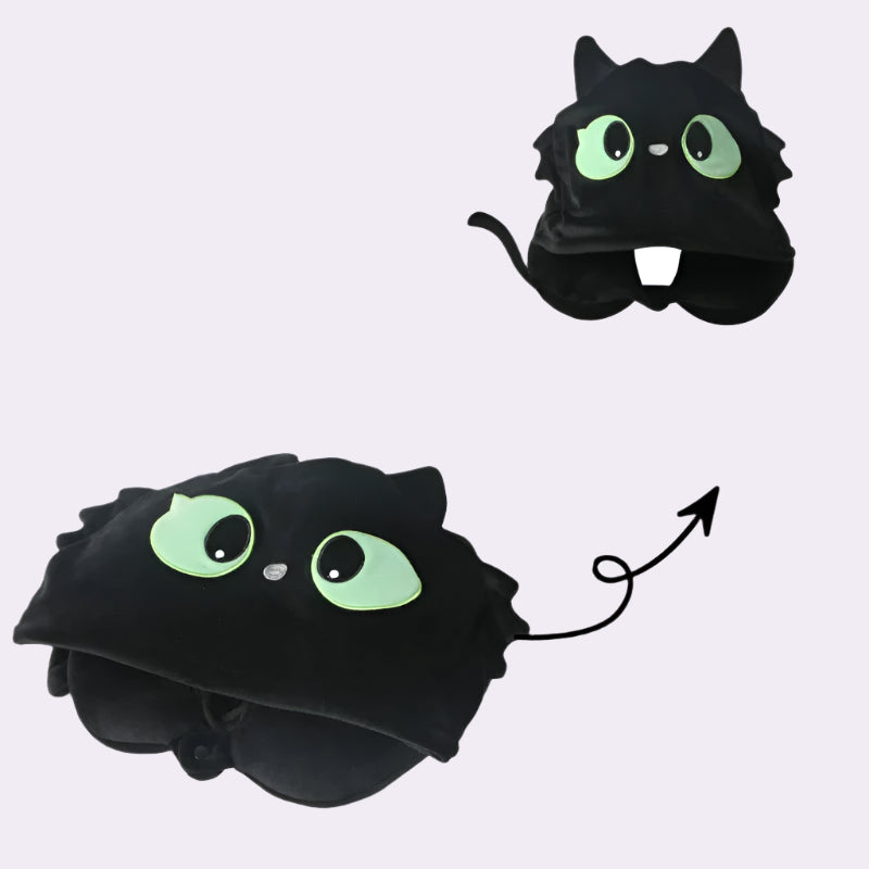 Black Cat Travel Pillow