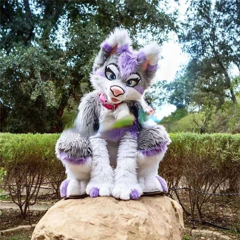 Long Fur Husky Mascot Costume – Breathable & Waterproof
