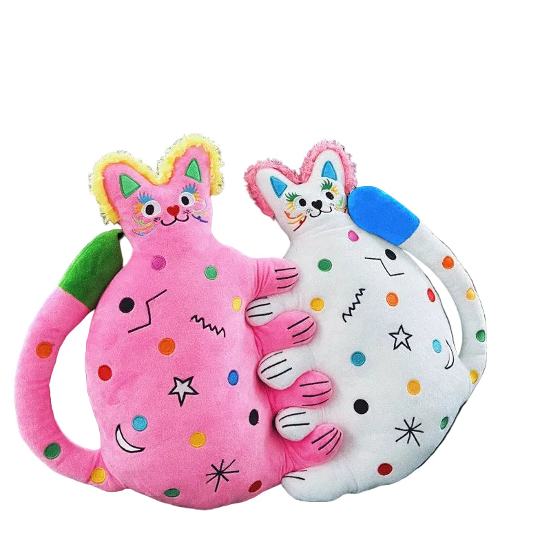Sweetheart cat pillow pink and white