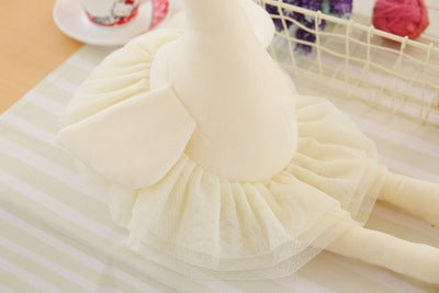 white Ballerina flamingo plush toy with crown