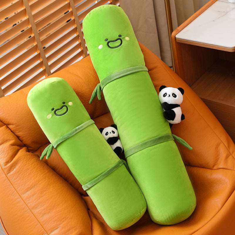 bamboo pipe panda pillow, panda pillow, cute panda cushion