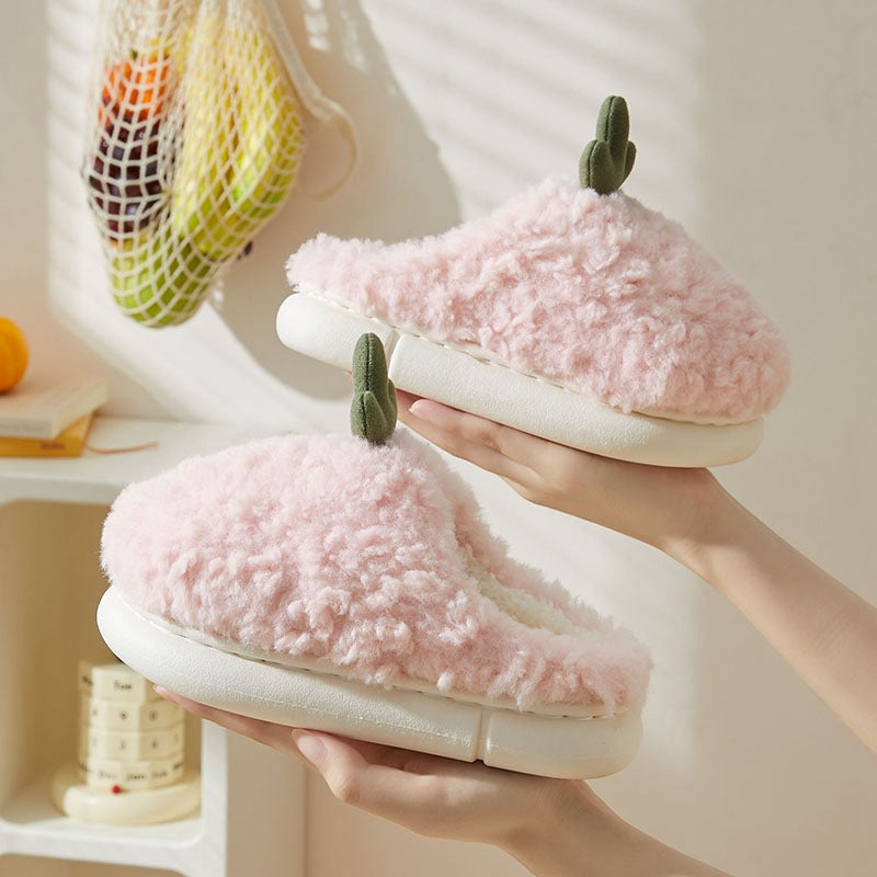 Pink Cactus Plush Slipper