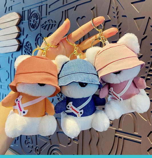 plush dog keychain