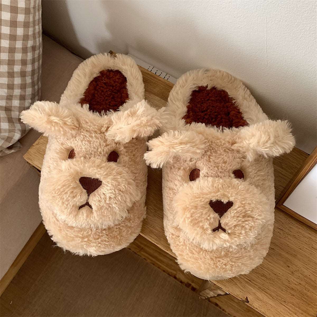 Cartoon Cute Head Cover Plush Slipper