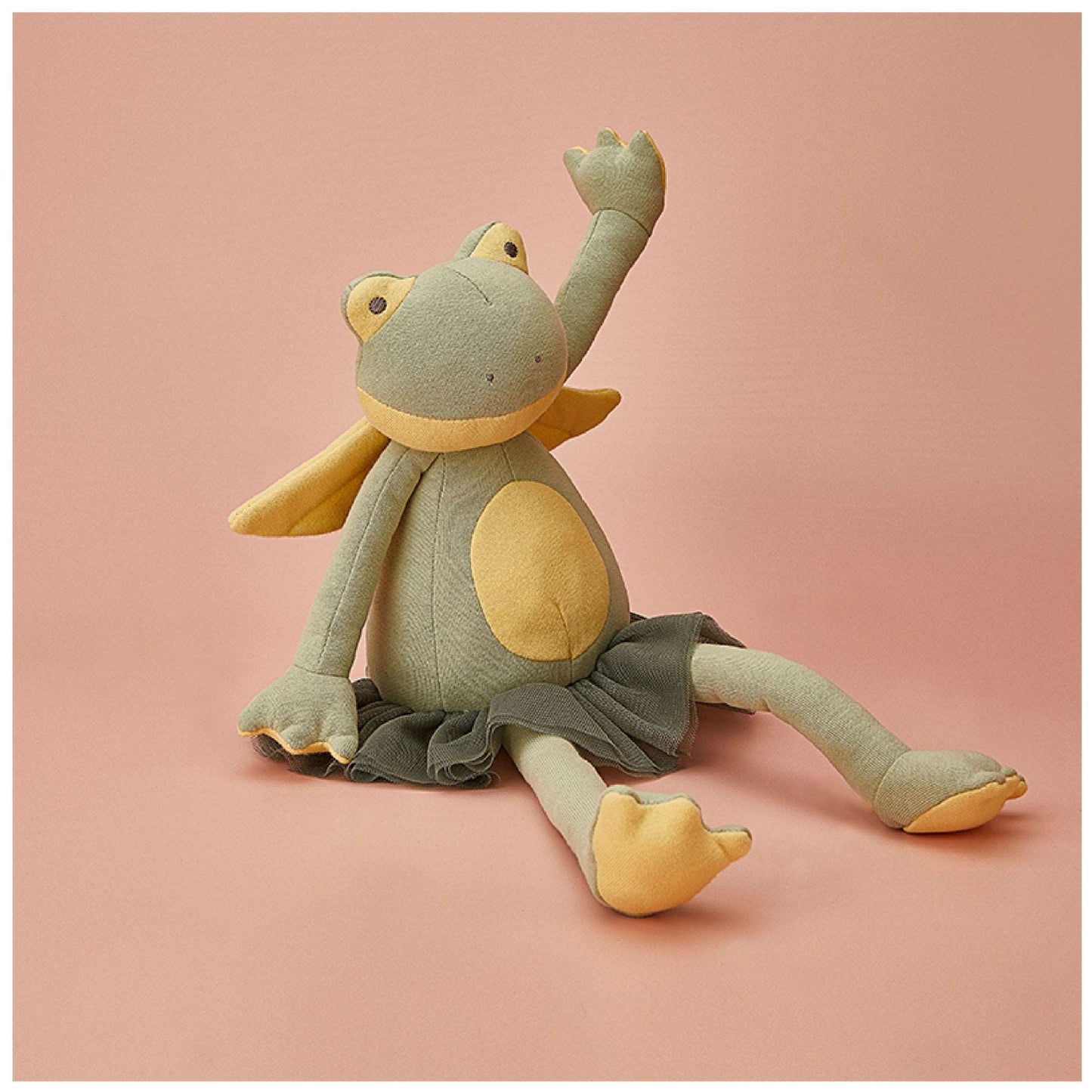 Green Frog Toy With Gauze Skirt Gift Baby Comforter Toys