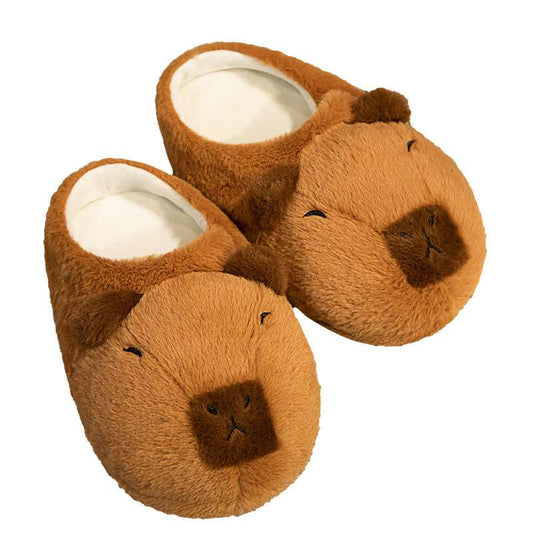 Capybara plush slippers soft warm indoor shoes
