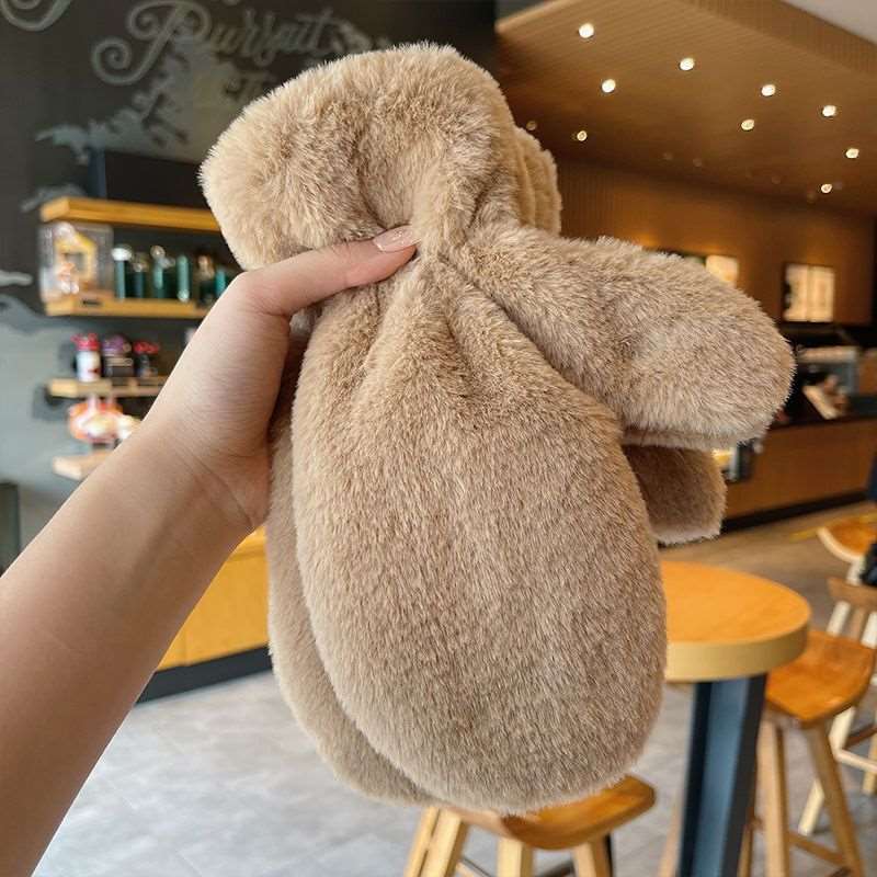 Bear Mittens Warm Plush Gloves