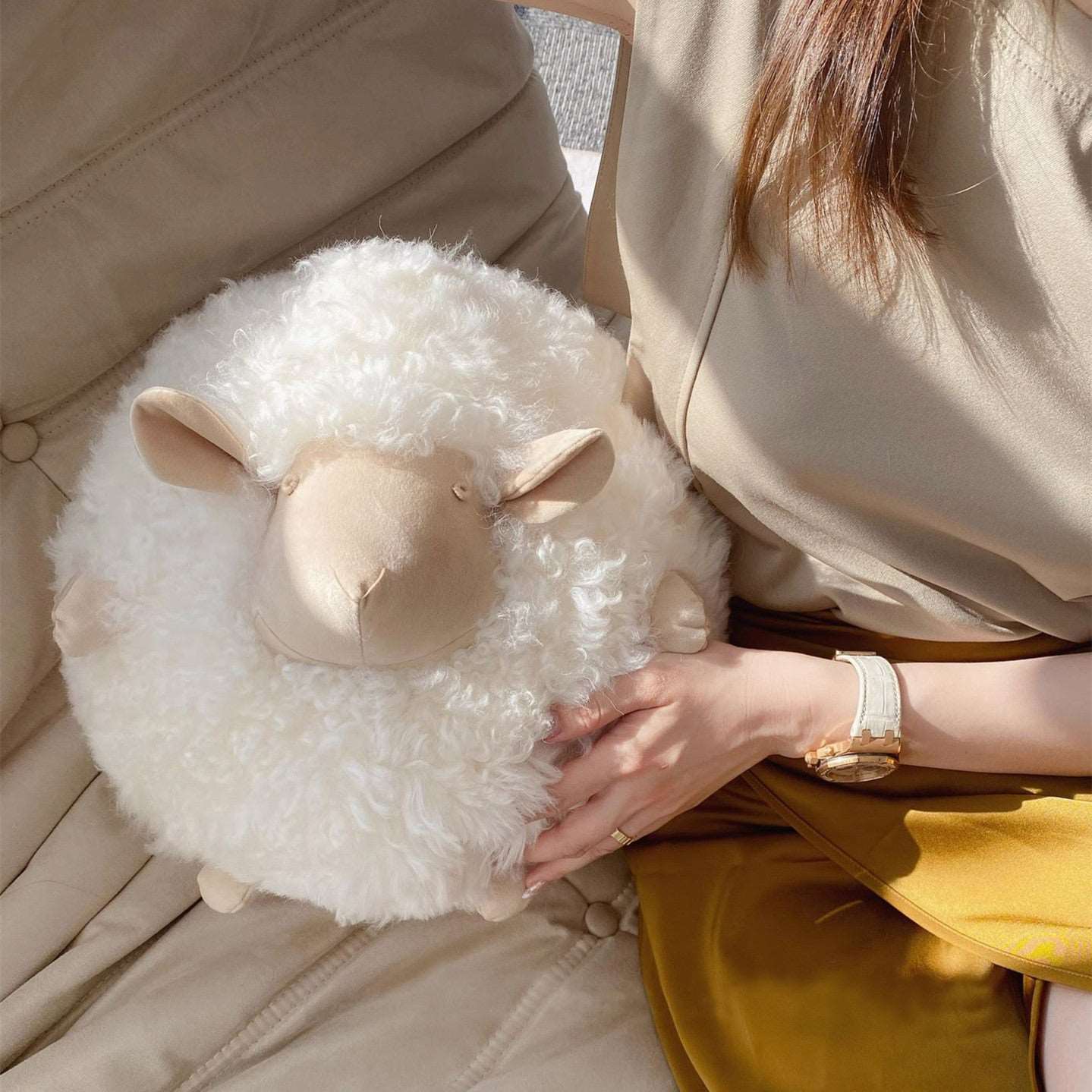 Furry Sheep Plush Pillow