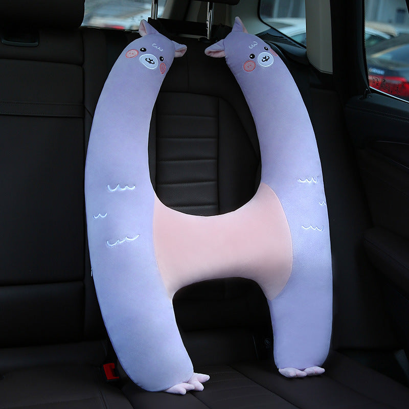 Purple H-Shape - Kids Car Travel Pillow
