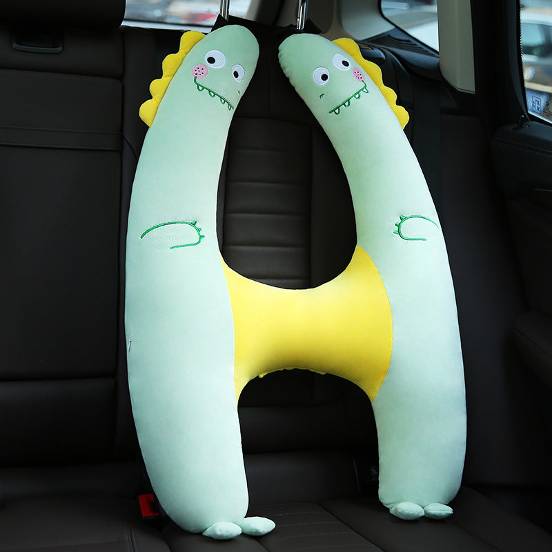 Green H-Shape - Kids Car Travel Pillow
