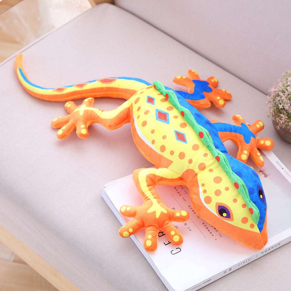 soft lizard plush toy bright gecko cushion for kids room