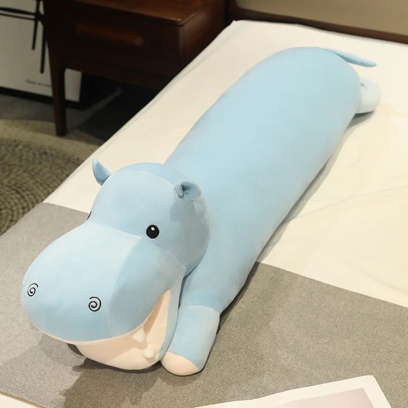 Giant hippo plush pillow for a bed or sofa