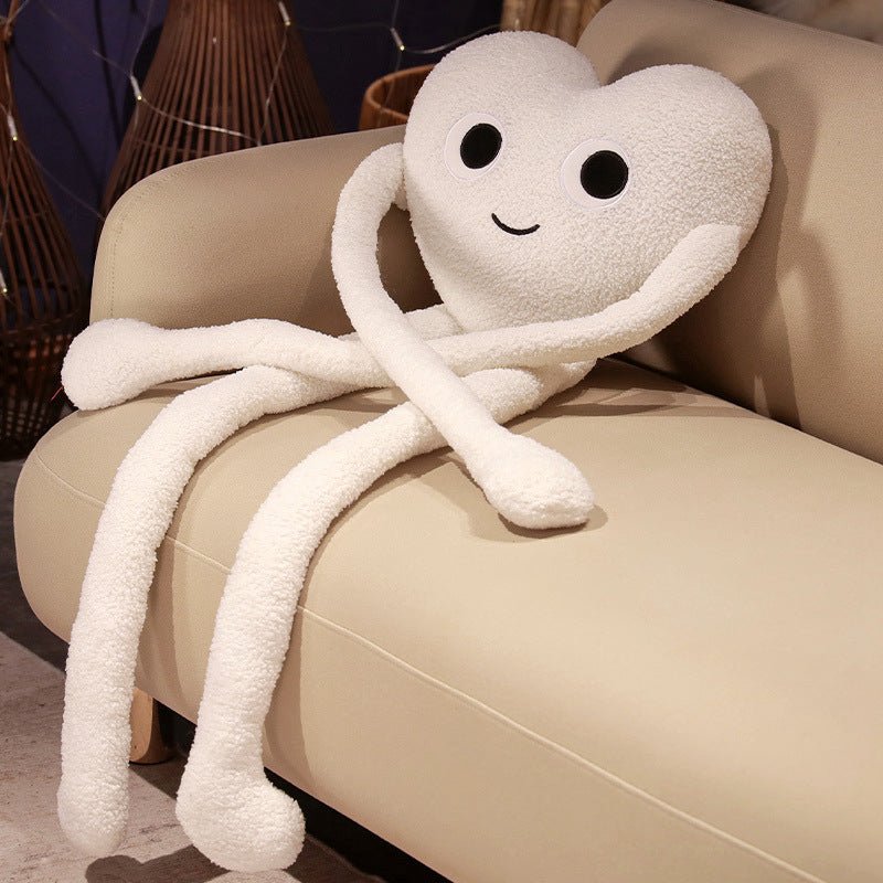 Heart plush pillow in a playful expression style