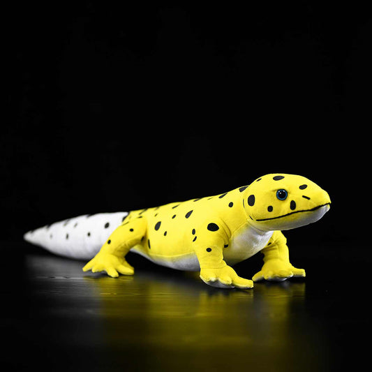Leopard gecko plush toy shown from the side