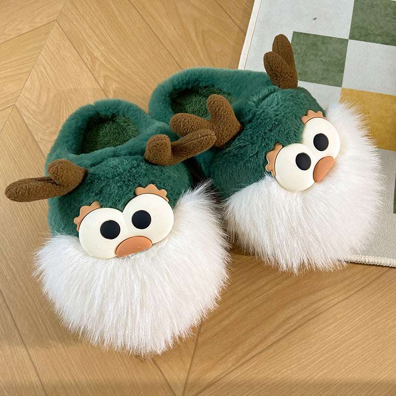 Plush Reindeer Slippers