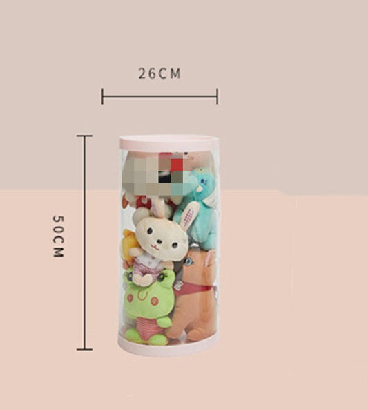 Clear plush toy storage container