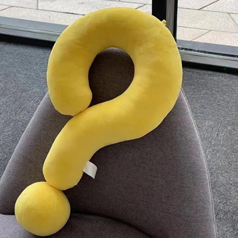 Yellow question mark neck pillow 62x35cm