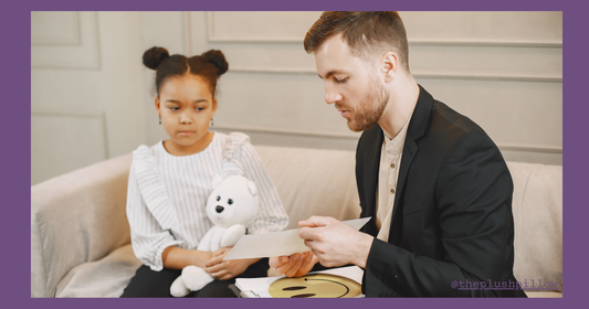 Girl playing with his Emotional Support Plush Toy