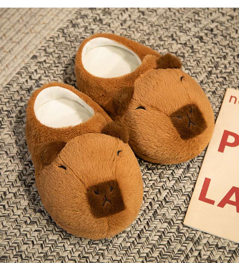 Capybara plush slippers representing the plush slippers collection