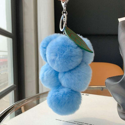 Creative Fruit Hairball Grape String Key Chain