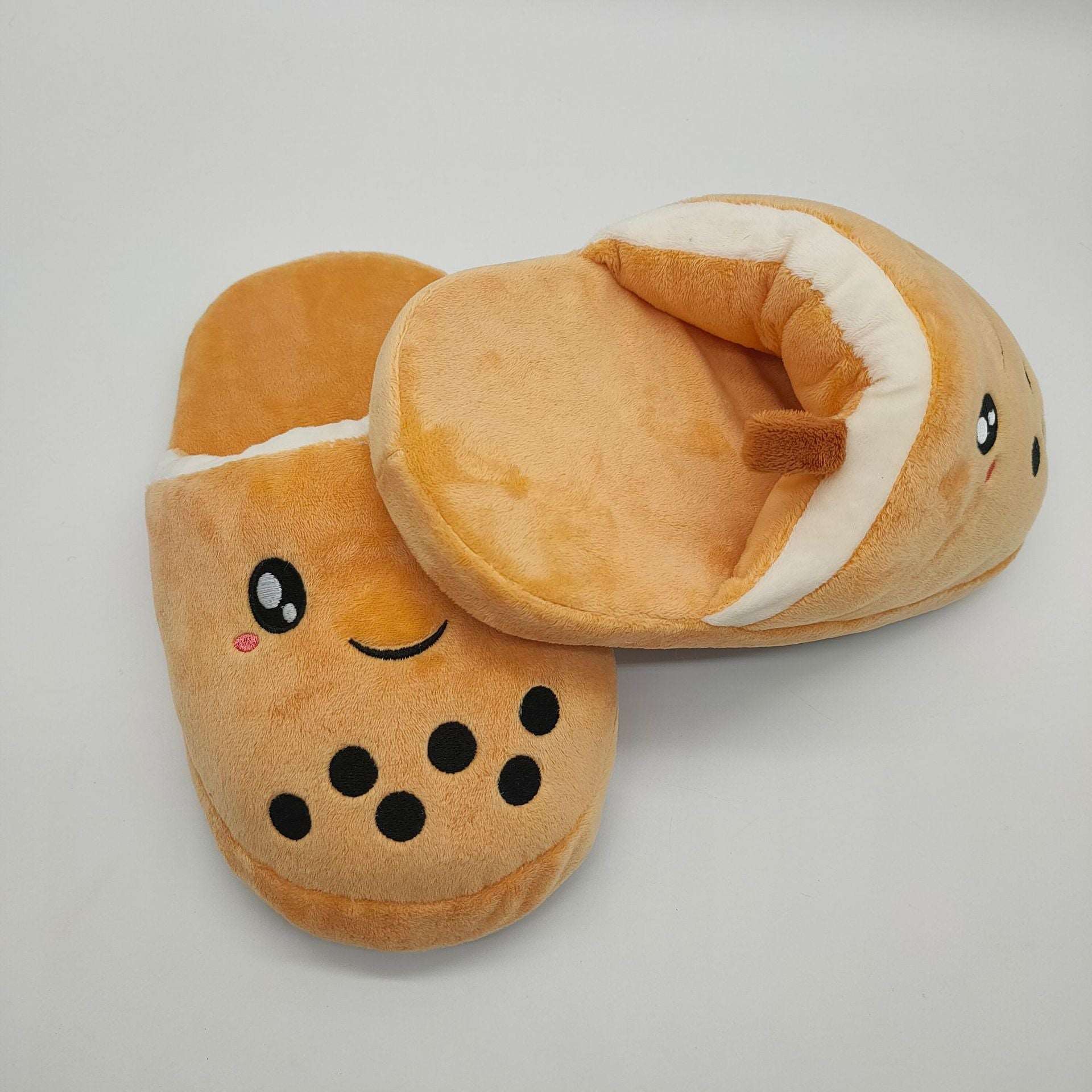 Bubble Tea Plush Slippers